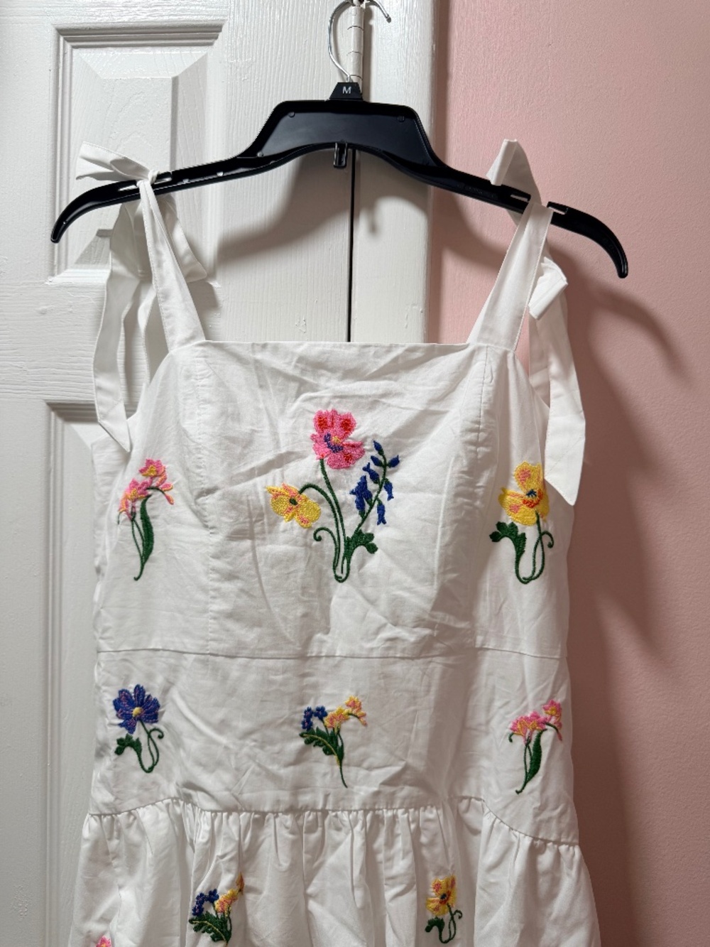 %100 Cotton Free Assembly Emby Strappy Midi Dress Vivid White Small(4-6)
